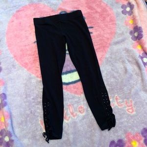 Express Capri lace up side ankle yoga pant leggings